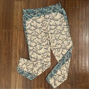 Burning Torch Silk Boho Abstract Print Pants Vacation Cruise Resort